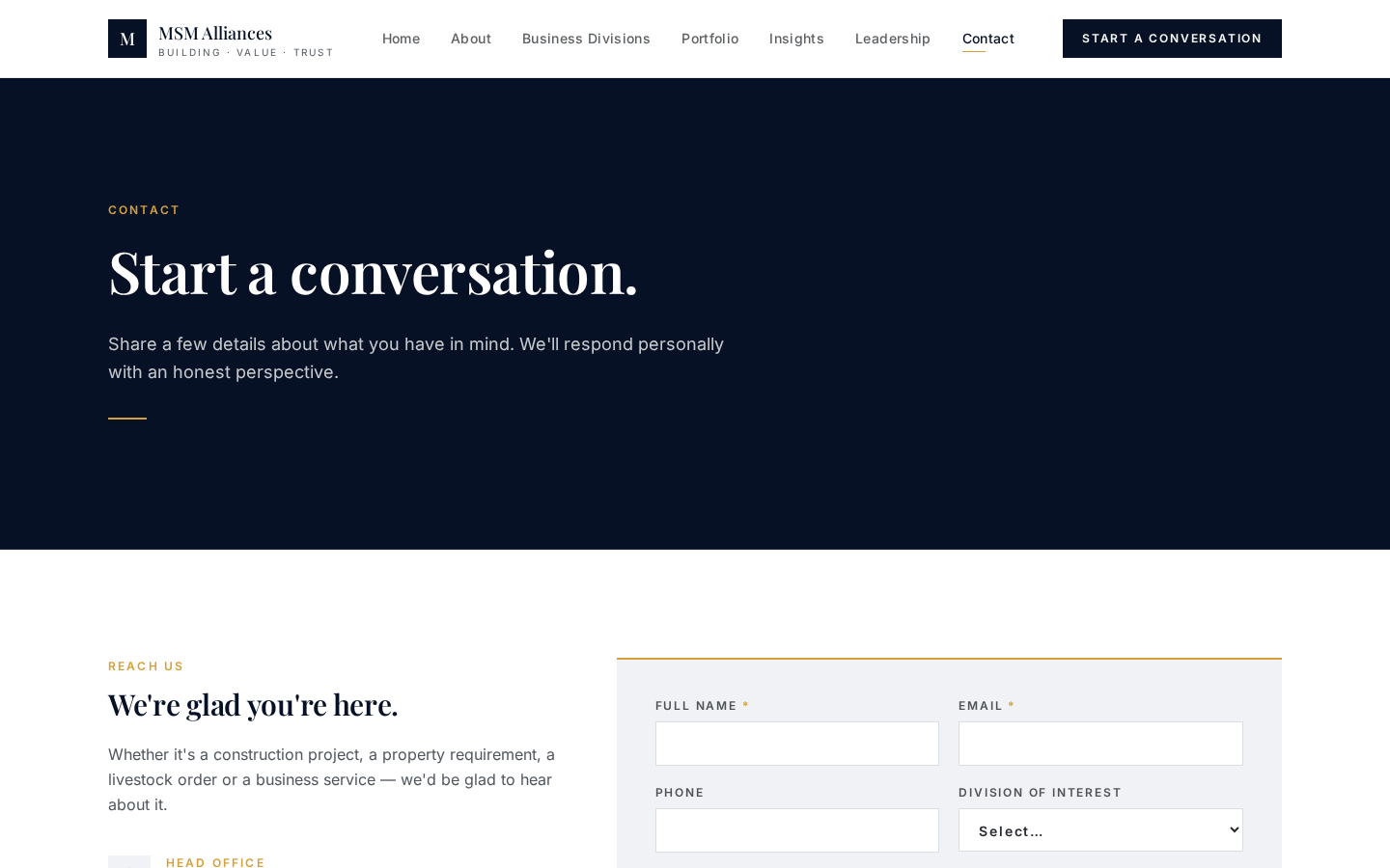 MSM Alliances — Start a conversation