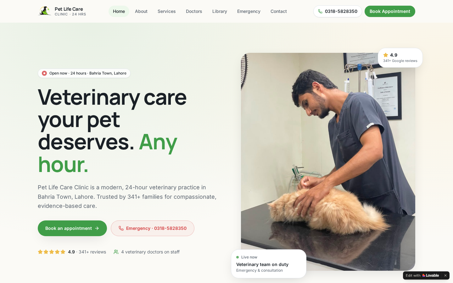 Pet Life Care — Website