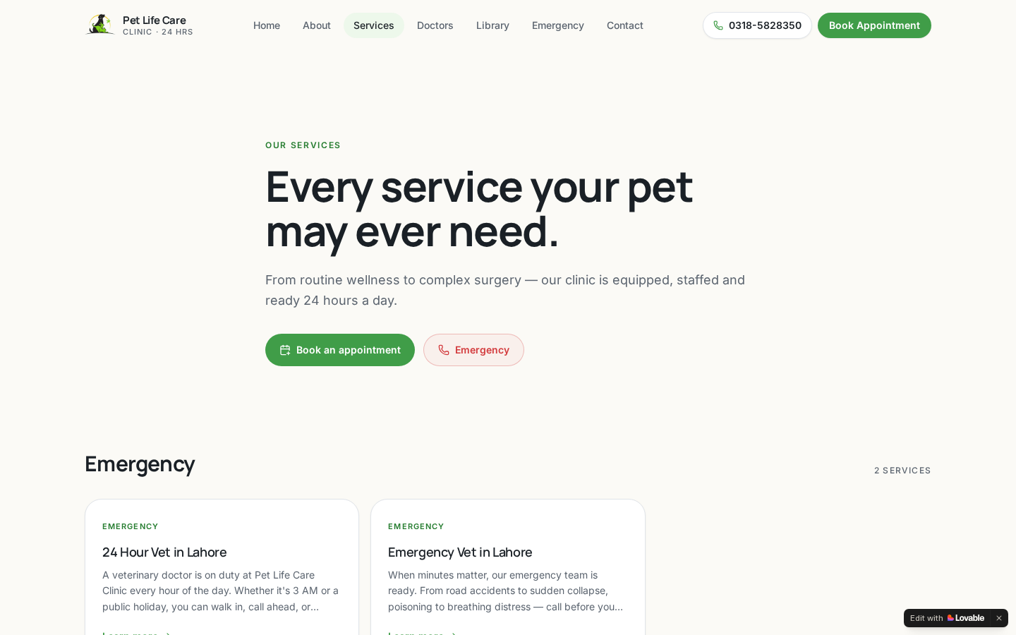 Pet Life Care — Services